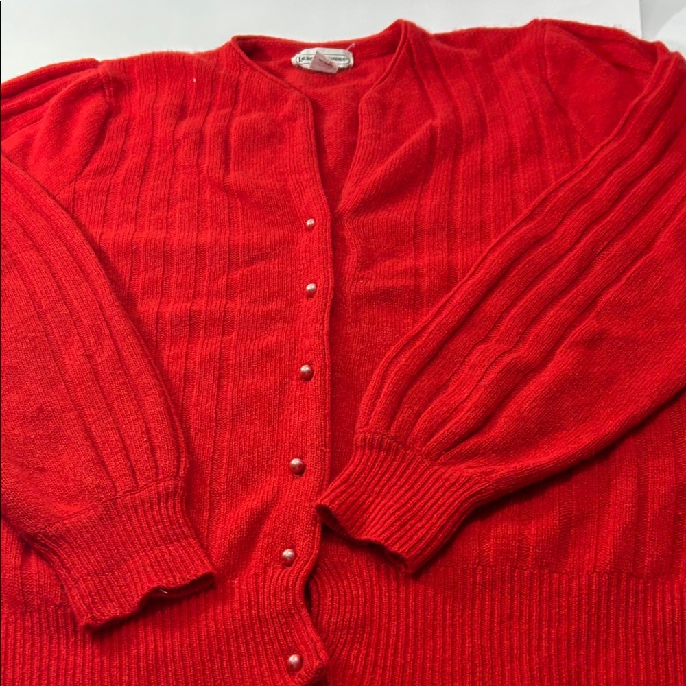 Lauren Alexandra Red Women's Cardigan Sweater - Picture 15 of 16